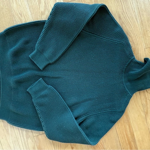 Charter Club Forest Green Cotton Turtleneck Sweater - Picture 3 of 3